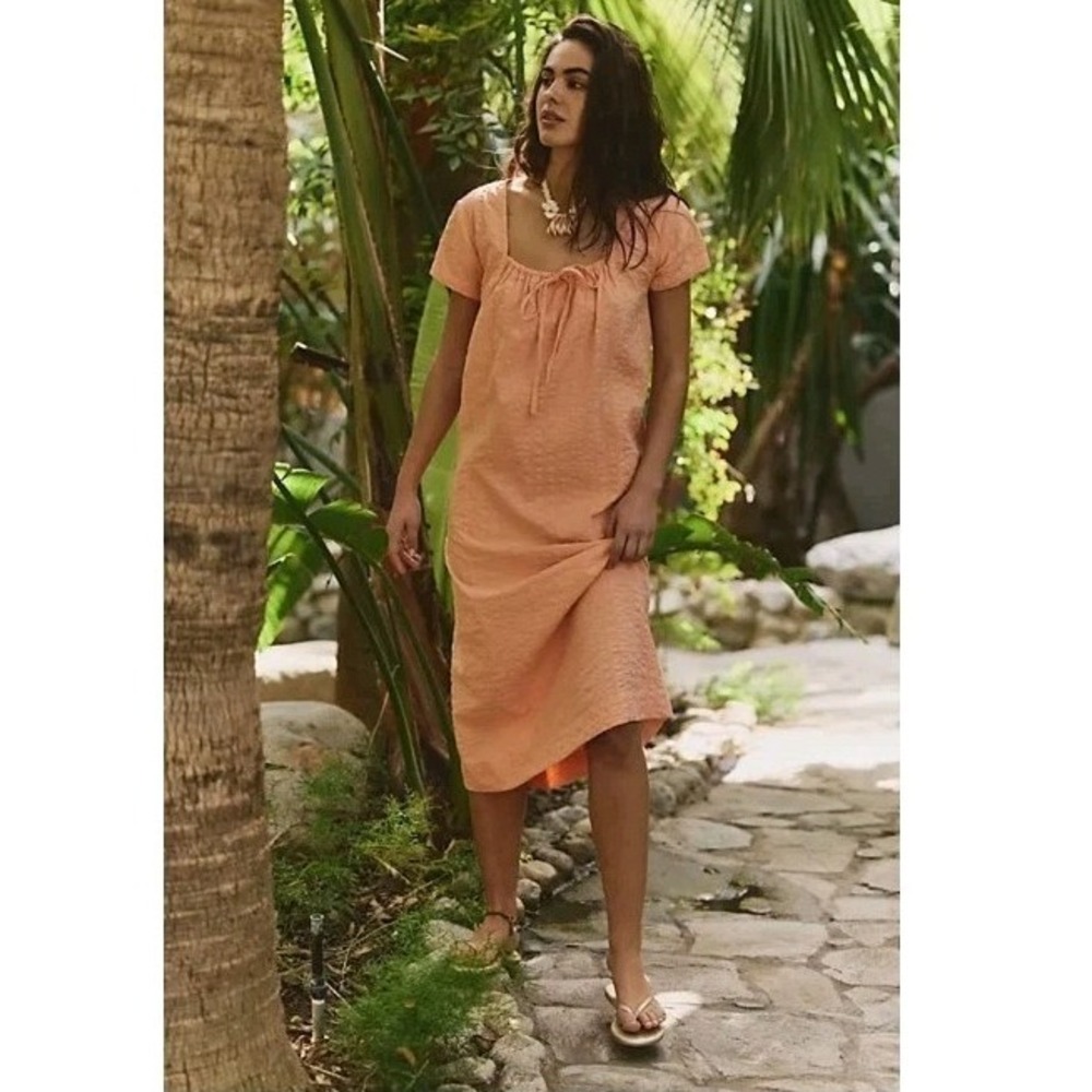 Free People Peach Midi Dress